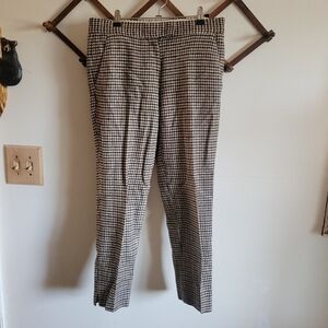 Theory Wool Hounds Tooth Pantss Tapered Slim Leg Small 4